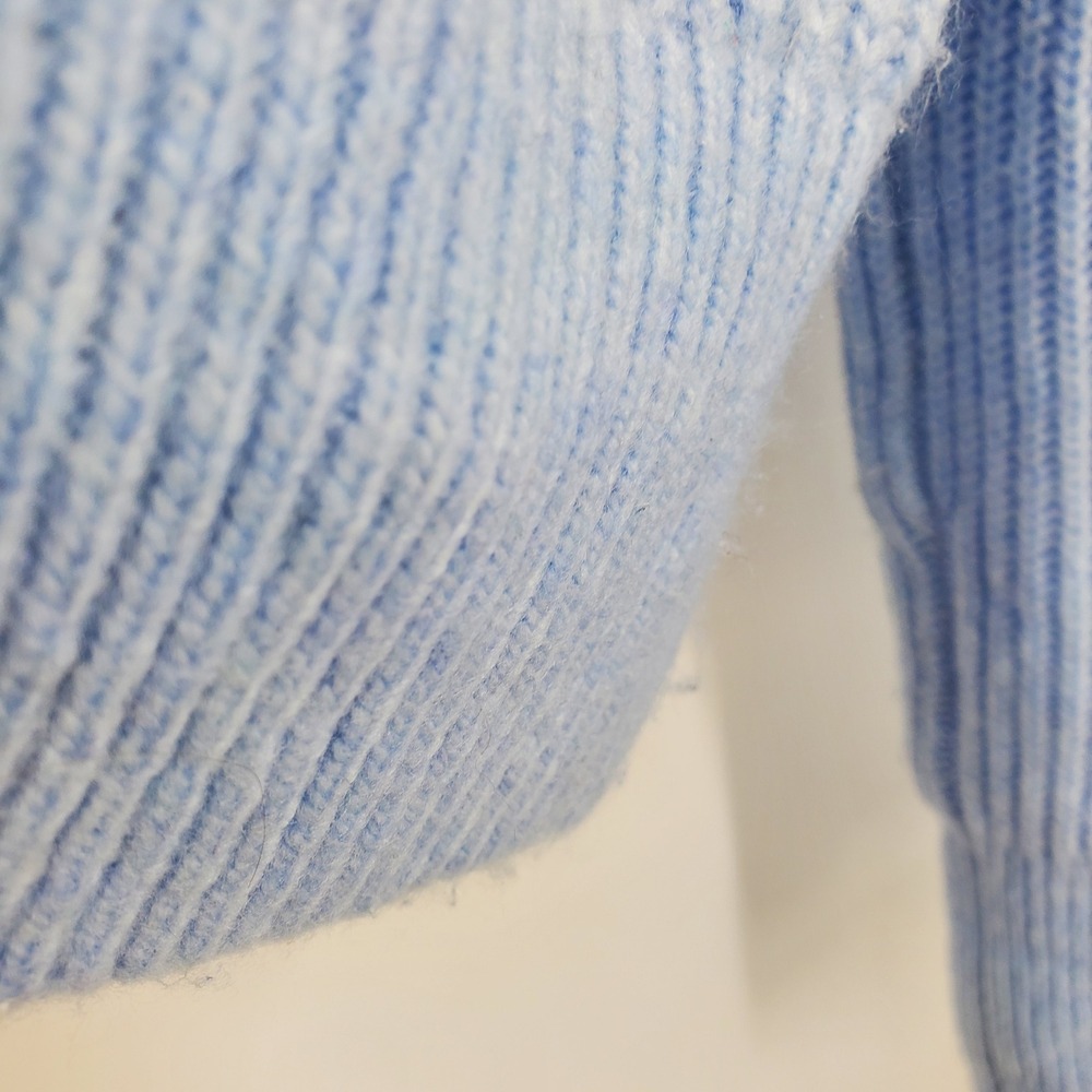 Abercrombie & Fitch Blue Pearl Button Cropped Knit Cardigan S Coquette Preppy - Picture 10 of 11